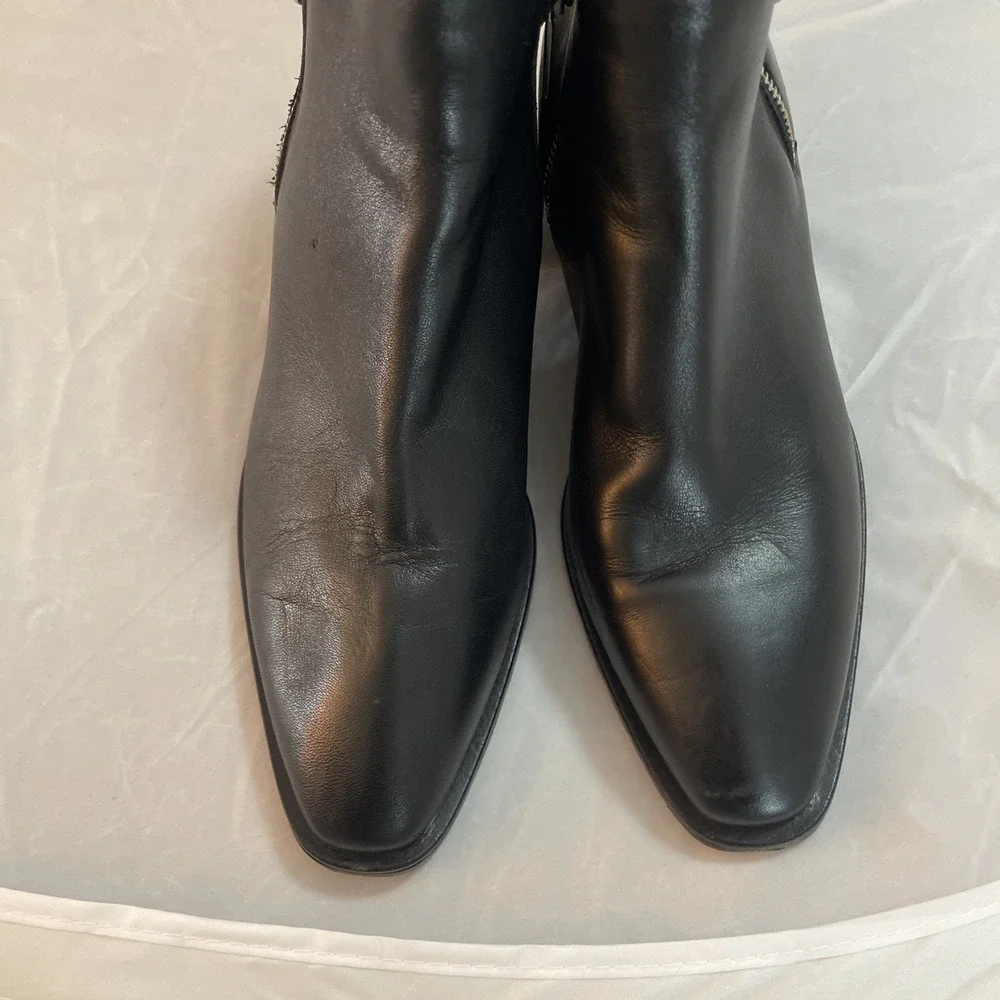 Aquatalia Fantina Weatherproof Bootie Black Leather Women‎ 8.5M RUNS SMALL Italy